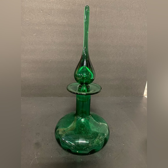 Other - Vintage Blenko Emerald Optic Glass Decanter MCM